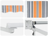Electric Retractable Awning Grey, Orange and White 3 x 2.5 m 3419940