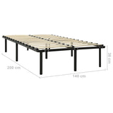 ZNTS Bed Frame without Mattress Black Metal 140x200 cm 284681