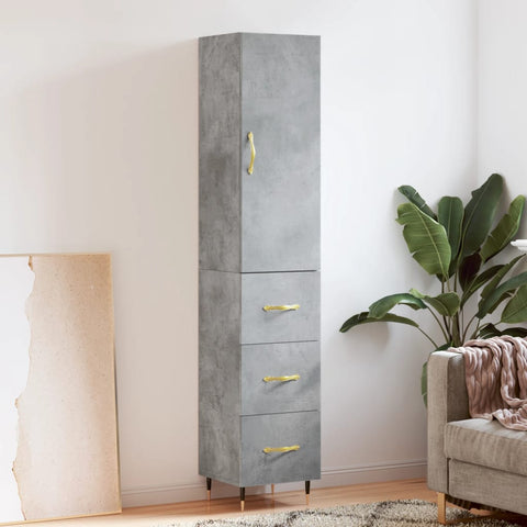 Highboard Concrete Grey 34.5x34x180 cm Engineered Wood 3198837