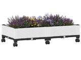 Garden Planter with Wheels White 80 x 40 x 33 cm PP 3422958