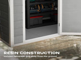 6 x 4ft Outdoor Shed with Foundation, Lockable Door, Vents, Windows, Plastic Shed for Tool Storage, T3398P317773