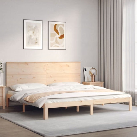 ZNTS Bed Frame without Mattress Super King Size Solid Wood Pine 3193676