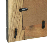 Wall Mirror Black and Brown 50 x 2 x 50 cm Solid Acacia Wood 374116