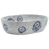 Countertop Basin Grey and Blue Oval 47x33x13 cm Ceramic 155067
