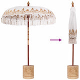 Balinese Parasol Cream 180-190 cm Cotton and solid wood 3356884