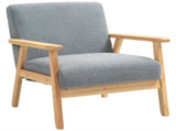 Accent Chair Wood Frame with Thick Cashmere Cushions Wide Seat Armchair Home Furniture Bedroom T3398P343448