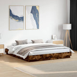 Bed Frame without Mattress Smoked Oak 200x200 cm 3209832