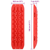 Traction Board 2 pcs Red 106 x 30.5 x 7 cm Reinforced Nylon 42040602