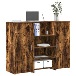 Reception Desk Smoked Oak 135x50x103.5 cm Engineered Wood 3324191