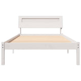 Bed Frame with Headboard White 90 x 190 cm Solid Pine Wood 872801