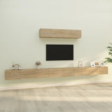4 Piece TV Cabinet Set Sonoma Oak Engineered Wood 3114608
