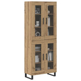Highboard 2 pcs Artisan Oak Engineered Wood and Glass 3403196
