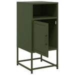 ZNTS Bedside Cabinets 2 pcs Olive Green 36x39x78 cm Steel 846575