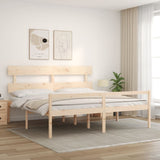 Senior Bed Natural Wood Solid Pine Wood AU King Size Senior Bed 3195366