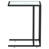 Computer Side Table White Marble 50x35x65 cm Tempered Glass 331652