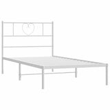 Metal Bed Frame without Mattress with Headboard White 100x190cm 355506
