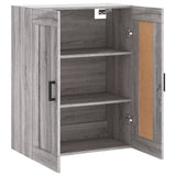 Wall Mounted Cabinet Grey Sonoma 69.5x34x90 cm Engineered Wood 830386