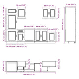 7 Piece Kitchen Cabinet Set Kalmar Black Engineered Wood 3314762