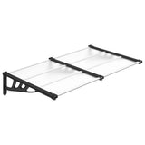 Door Canopy Black and Transparent 152,5x90 cm Polycarbonate 153684