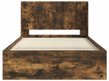 Bed Frame with Storage and Headboard Smoked Oak 90 x 190 cm 3413905