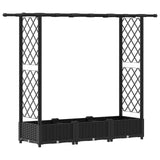 Raised Bed with Trellis and Roof Black 164 x 40 x 123 cm PP 42032540