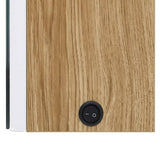 LED Bathroom Mirror Cabinet White and Oak 80x12x68 cm 326516
