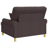 Armchair with Cushions Dark Brown Fabric 42043508
