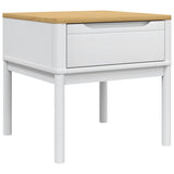 Lamp Table FLORO White 55x55x54 cm Solid Wood Pine 374027