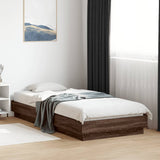 Bed Frame without Mattress Brown Oak 100x200 cm Engineered Wood 839601