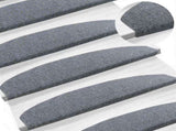 Self-adhesive Stair Mats 15 pcs Light Grey 80 x 24.5 x 3.5 cm 42038667