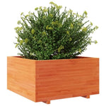 ZNTS Garden Planter Wax Brown 90x90x49.5 cm Solid Wood Pine 3282536