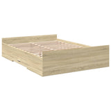 Bed Frame with Drawers without Mattress Sonoma Oak 140x190 cm 3280309