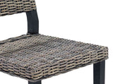 Dining Chair 2 pcs Kubu Rattan Black Wash 46 x 55 x 84 cm 42012425