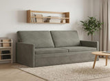 2 Seater Sofa Light Grey 150 x 81 x 82 cm Corduroy Fabric 42041100