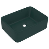 Luxury Wash Basin Matt Dark Green 41x30x12 cm Ceramic 147047