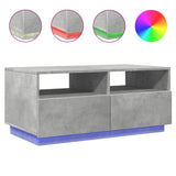 ZNTS Coffee Table with LED Lights Concrete Grey 90x49x40 cm 839836