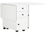 Multi-Storage Six-Person Drop Leaf Dining Table - White T3398P343519