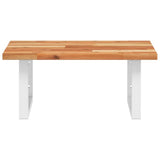 Basin Shelf Wall Mounted Steel and Solid Wood Acacia 3302768