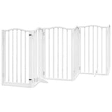 Dog Gate with Door Foldable 9 Panels White 450 cm Poplar Wood 3155594