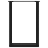 Dining Table Legs U-Shaped 2 pcs Black 50x cm Steel 4013176