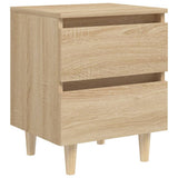 Bed Cabinet with Solid Pinewood Legs Sonoma Oak 40x35x50 cm 805857