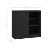 ZNTS Sliding Door Cabinet with Planter Box Anthracite Steel 3095265