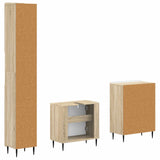 3 Piece Bathroom Cabinet Set ZWOLLE Sonoma Oak Engineered Wood 3417434