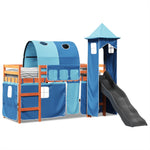 Kids' Loft Bed with Tower Blue 80x200 cm Solid Wood Pine 3309153