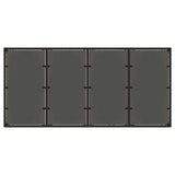 Garden Table Black Poly Rattan, Powder-Coated Steel, Tempered Glass 365592
