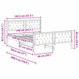 Bed Frame with Headboard Black 140 x 190 cm Solid Pine Wood 3394295