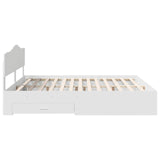 Bed Frame with Headboard White 200 x 200 cm Engineered Wood 3413152