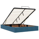 Ottoman Bed with Mattresses Dark Blue 140x190cm Velvet 3313473
