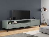 TV Cabinet with Metal Legs Grey Solid Wood Pine OSLO 351028