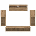 TV Wall Cabinet Set 6 pcs Artisan oak 30.5 x 30 x 102 cm 3334381